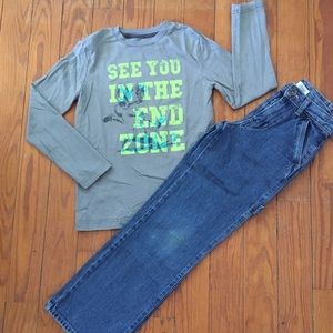 Circo Long Sleeve Tee Shirt and Jeans Size 10